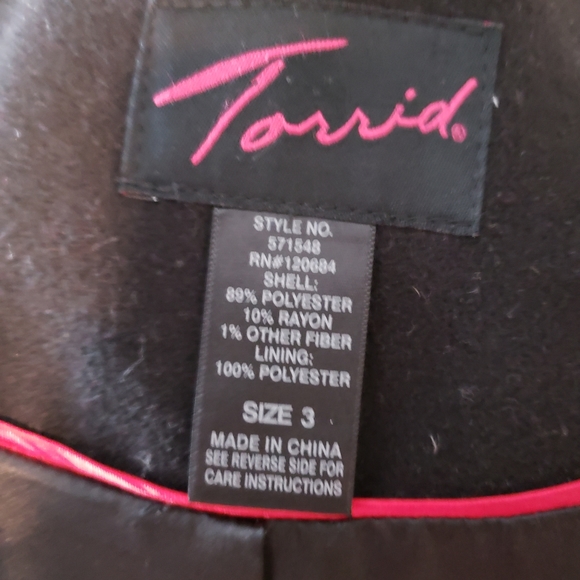 Torrid Navy Blue Pea Coat 3x - Picture 4 of 5